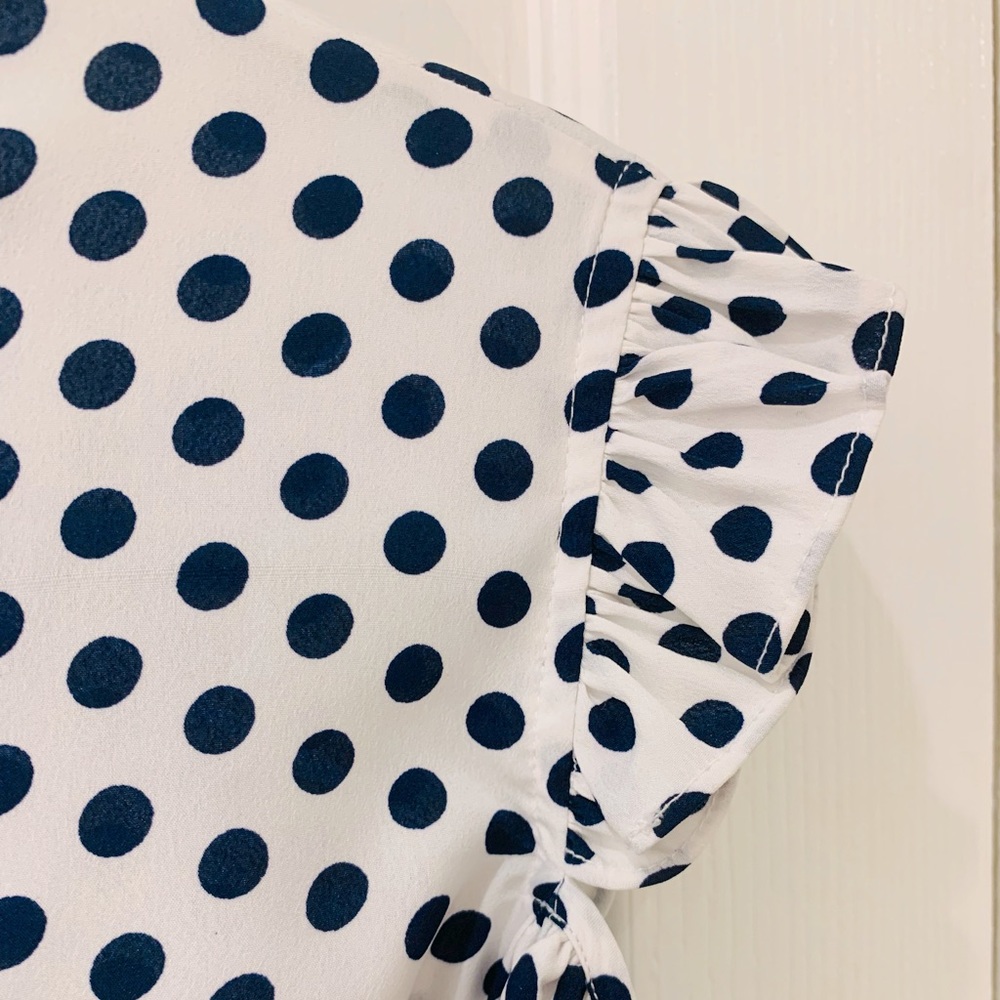NWT Walter Baker Blue Polka Dot Open Shoulders Blouse / Top - Picture 7 of 15